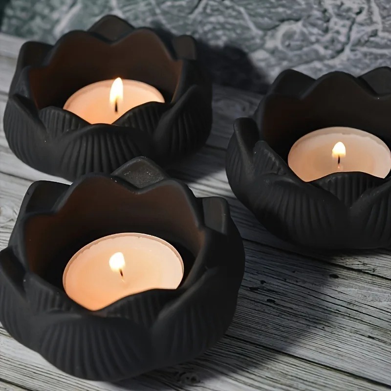 Candle Holder Set - Moules en résine de Silicone fleur