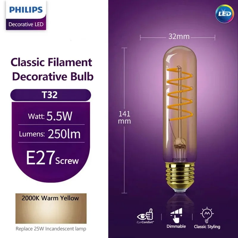 Lampe décorative à filament cl - Philips Bulb Led Classic avis et prix